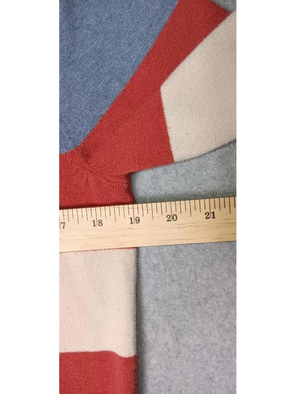 J Crew Pullover Partial Zip Up Sweatshirt Jacket Mens Size Small Red White... - Picture 3 of 11